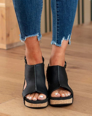 🔥Women's Leather Platform Wedge Sandals